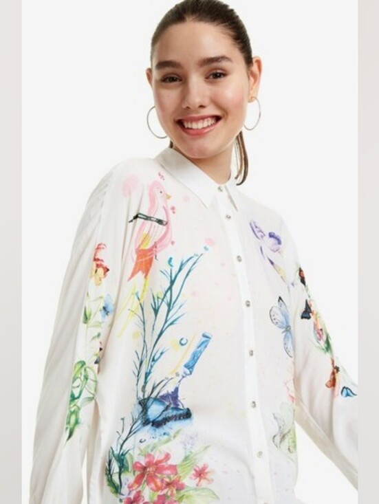 Desigual Tops - DESIGUAL Women Blouse Loose Fit Colorful Size XXL EUR = XL US Plus Size Floral